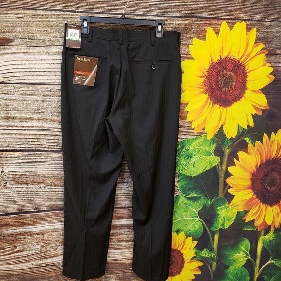 "Perry Ellis" Men's dress pants Size : 34/30 black/,gray pin stripes NWT - Picture 2 of 9